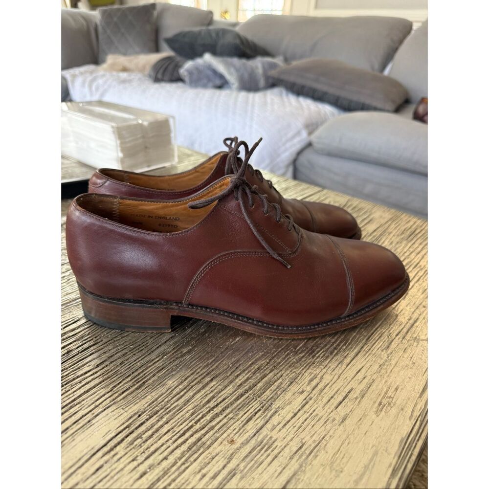 E.T. Wright Masters Collection Dark Brown Cap Toe Lace Up Loafers sz 10EE EUC